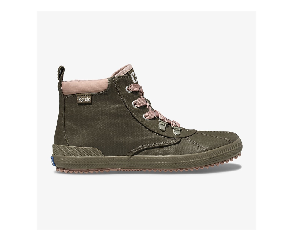 Μπότες Παιδικα - Keds Cyber Scout Coated Καμβας - Ελιά - CENSJ0587